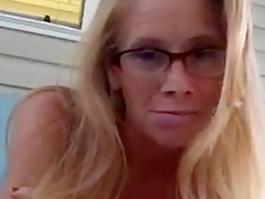 Milf shows pussy and tits