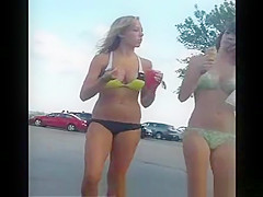Young bikini chicks with some ice creams