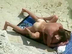 Voyeur caught a shy girl riding a dick