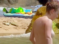 Sexy girl bathing in the sea