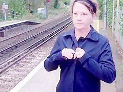 Milf station platform walk toying herself to orgasm