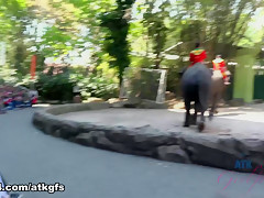 Jamie Marleigh in Jamie Gets To Meet Giraffes Face To Face To Feed Them - ATKGirlfriends