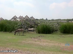 Jamie Marleigh in Jamie Gets To Meet Giraffes Face To Face To Feed Them - ATKGirlfriends