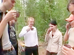 Two hot russian college girl outdoor sex romp