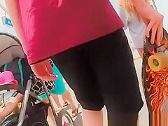 Pink bikini ass walking