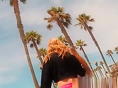 Pink bikini ass walking