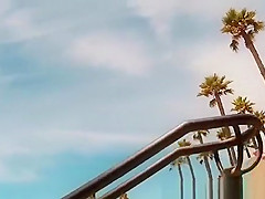 Pink bikini ass walking