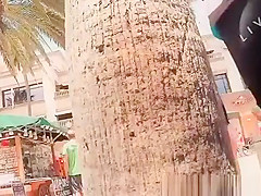 Pink bikini ass walking