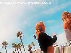 Pink bikini ass walking