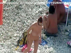 Pussy licking on a beach