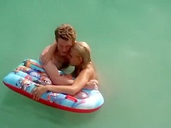 Guy trying to fuck her in the water