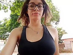 college girl flashing and masturbating in a park