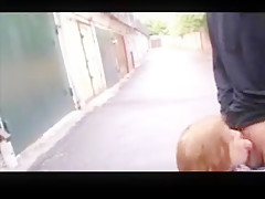 Russian sex on outdoor in garages! Amateur cam!