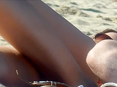 Shaved pussy cameltoe in bikini