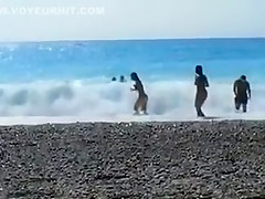 Accidental nudity shown in wavy water