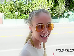 Dude grabs blondes ass for twenty bucks