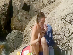 Nudist woman and nudist couple