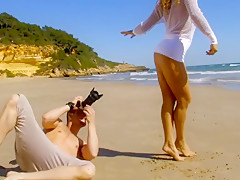 Photo session on beach and hot sex