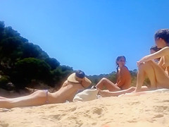 Peeking on some charming topless girls