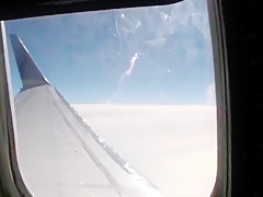 Girl is fingering while flying