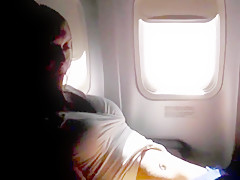 Girl is fingering while flying