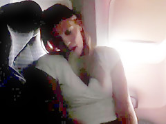 Girl is fingering while flying