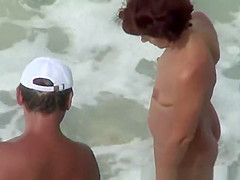 Mature strokes her man's small penis