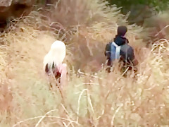 Hot couple voyeur  girl with nice ass and tits  outdoor fuck