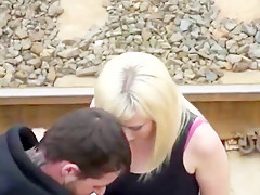 Hot couple voyeur  girl with nice ass and tits  outdoor fuck