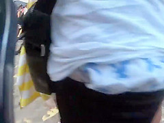 Confused girl's ass just got grabbed