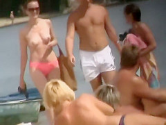 Spying asshole and labia when she bends