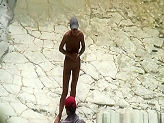 Skinny nudist with tight body