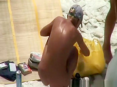 Skinny nudist with tight body