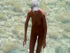 Skinny nudist with tight body