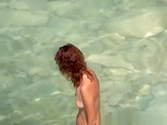 Small boobs woman spied in beach