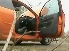 Stranger fucks  bbw on the roadside