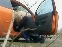 Stranger fucks  bbw on the roadside