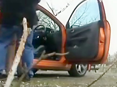 Stranger fucks  bbw on the roadside