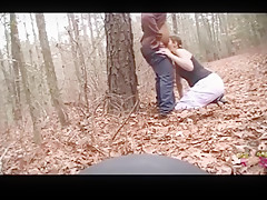 Face fucked in the woods and choking on his dick and stomach