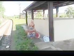 Old guy younger blond
