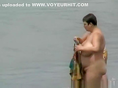 Busty and fat mature nudist