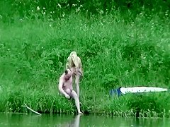 Older guy fucks a teen girl by the river