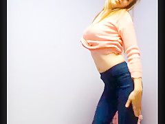 Sexy college girl girl in thong