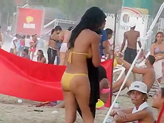 Playful girl at the beach