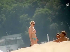 Nude wife and topless girls in beach