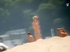 Nude wife and topless girls in beach