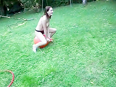 Nude in her garden