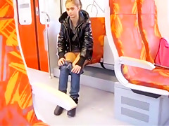 Girl nude in public train