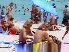 Hot topless at the beach