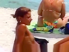 Hot topless at the beach